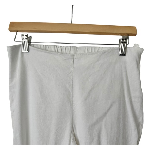 J. Jill Stretch Linen Button Hem Ankle Pants Side Zip Elastic Back Size Medium - Picture 7 of 15